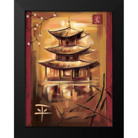 Zia III Black Modern Wood Framed Art Print by Fields, Wendy