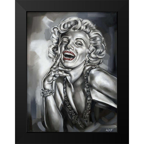 Marilin Monro Black Modern Wood Framed Art Print by Fields, Wendy
