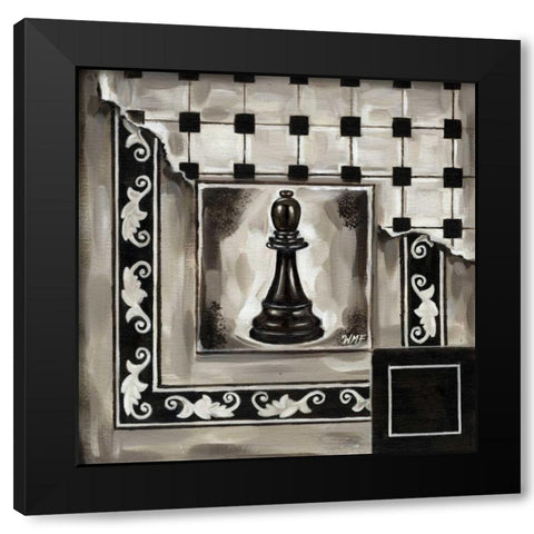 Chess II Black Modern Wood Framed Art Print by Fields, Wendy