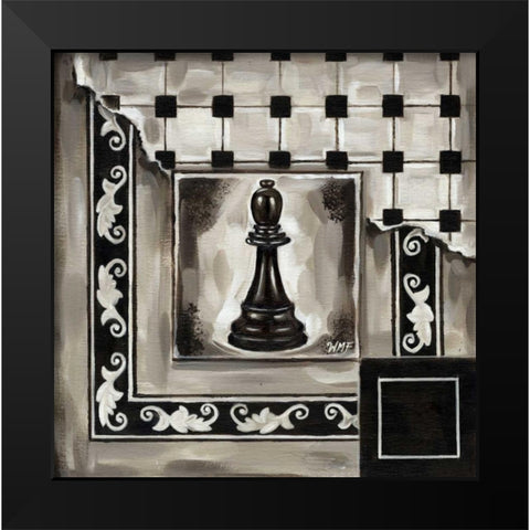 Chess II Black Modern Wood Framed Art Print by Fields, Wendy