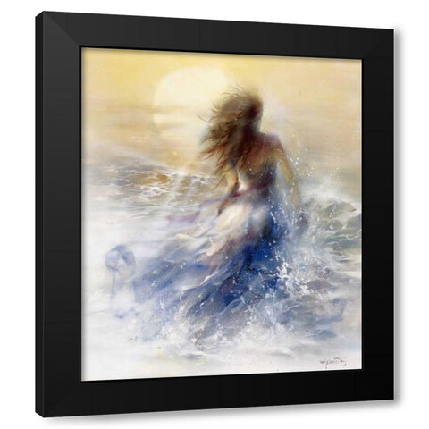 Summer Black Modern Wood Framed Art Print with Double Matting by Haenraets, Willem