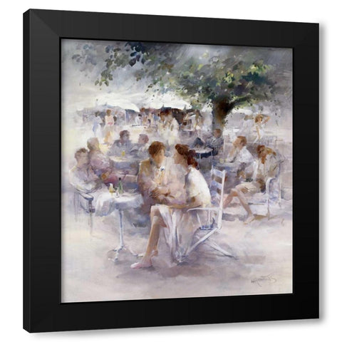 Happy hour Black Modern Wood Framed Art Print by Haenraets, Willem