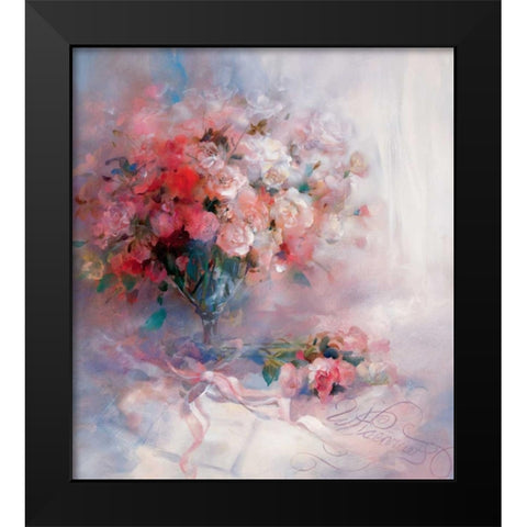 Bouquet of roses Black Modern Wood Framed Art Print by Haenraets, Willem