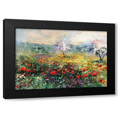Between the poppies Black Modern Wood Framed Art Print by Haenraets, Willem
