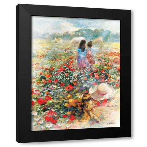 Summer of love Black Modern Wood Framed Art Print with Double Matting by Haenraets, Willem