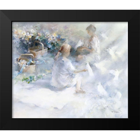 Sisters Black Modern Wood Framed Art Print by Haenraets, Willem