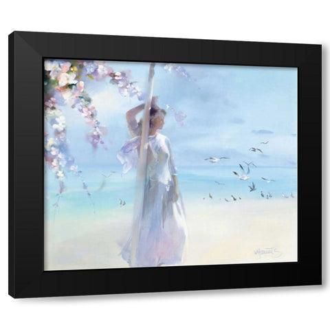 The beach Black Modern Wood Framed Art Print by Haenraets, Willem