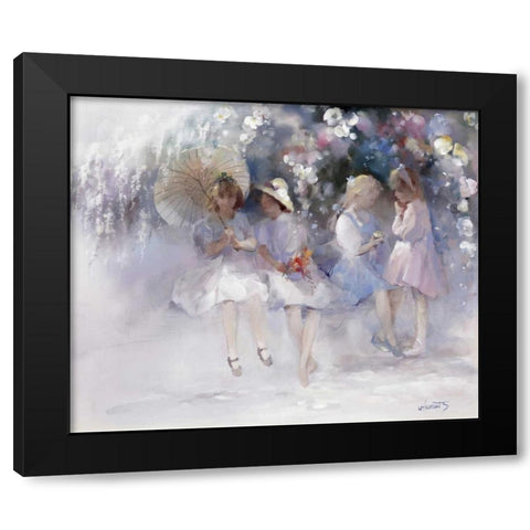 Friends Black Modern Wood Framed Art Print with Double Matting by Haenraets, Willem