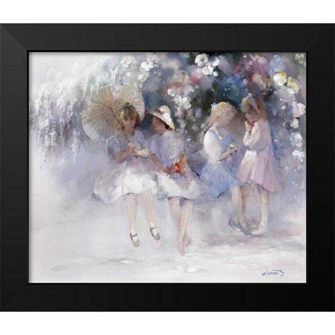 Friends Black Modern Wood Framed Art Print by Haenraets, Willem