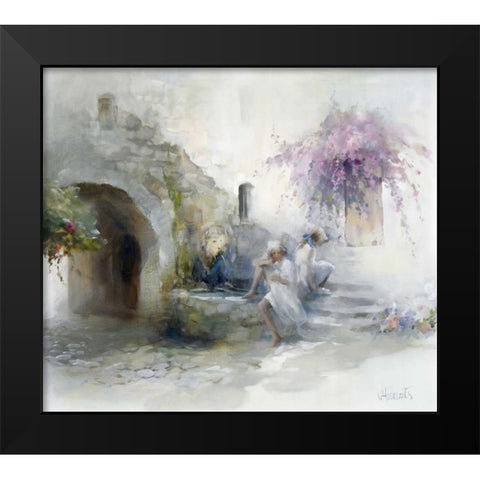 Teen-agers Black Modern Wood Framed Art Print by Haenraets, Willem