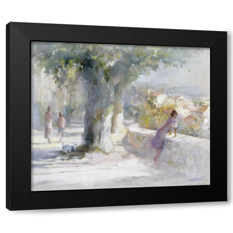 Whispering wind Black Modern Wood Framed Art Print with Double Matting by Haenraets, Willem