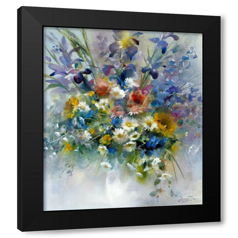 Floral impression Black Modern Wood Framed Art Print with Double Matting by Haenraets, Willem
