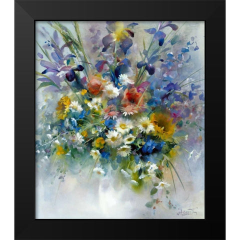 Floral impression Black Modern Wood Framed Art Print by Haenraets, Willem