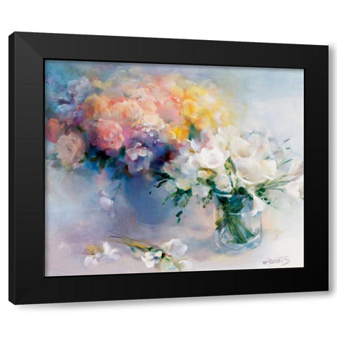 Rhyme of flowers Black Modern Wood Framed Art Print by Haenraets, Willem