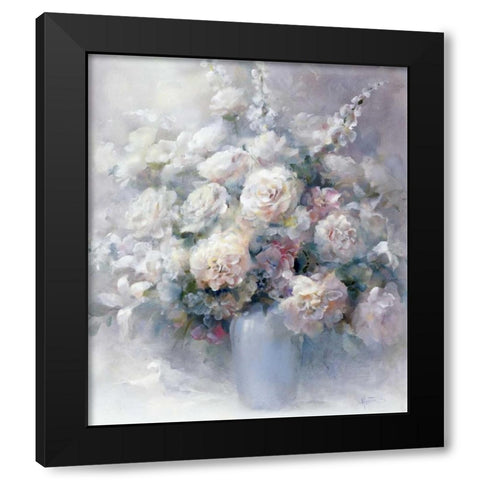 White bouquet Black Modern Wood Framed Art Print with Double Matting by Haenraets, Willem