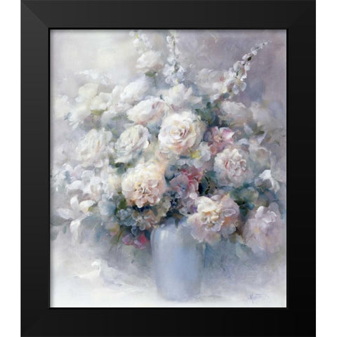 White bouquet Black Modern Wood Framed Art Print by Haenraets, Willem