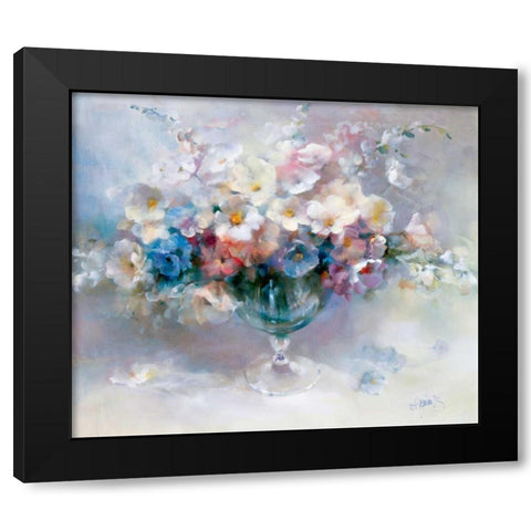 Crystal flowers Black Modern Wood Framed Art Print by Haenraets, Willem