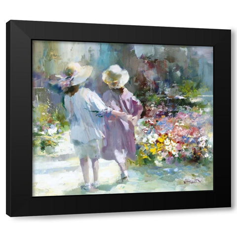 Girls Black Modern Wood Framed Art Print by Haenraets, Willem