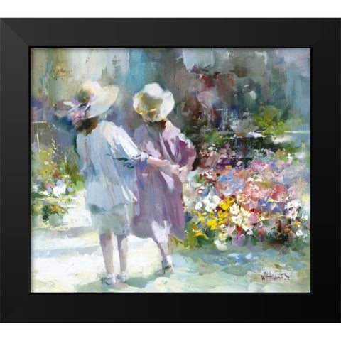 Girls Black Modern Wood Framed Art Print by Haenraets, Willem