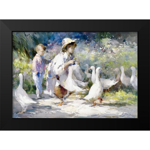 Feeding time Black Modern Wood Framed Art Print by Haenraets, Willem