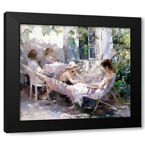Tell me a story Black Modern Wood Framed Art Print with Double Matting by Haenraets, Willem