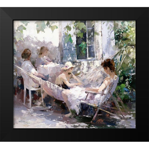 Tell me a story Black Modern Wood Framed Art Print by Haenraets, Willem