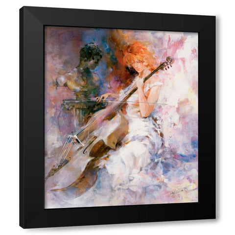 Musical moments Black Modern Wood Framed Art Print with Double Matting by Haenraets, Willem
