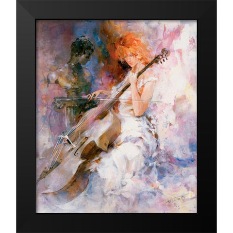Musical moments Black Modern Wood Framed Art Print by Haenraets, Willem
