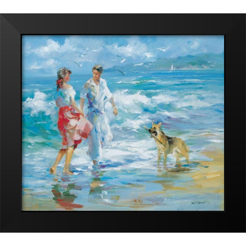 Happy family I Black Modern Wood Framed Art Print by Haenraets, Willem