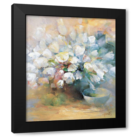 Sparkling white tulips I Black Modern Wood Framed Art Print by Haenraets, Willem