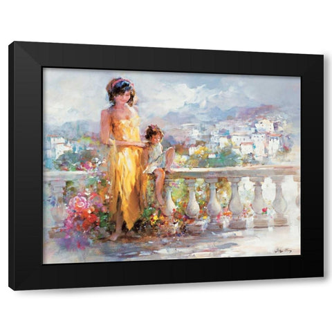 Happy together Black Modern Wood Framed Art Print with Double Matting by Haenraets, Willem