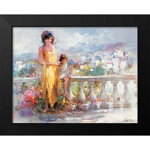 Happy together Black Modern Wood Framed Art Print by Haenraets, Willem