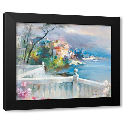 Staring at the distance Black Modern Wood Framed Art Print by Haenraets, Willem