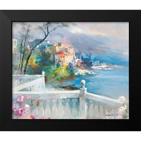 Staring at the distance Black Modern Wood Framed Art Print by Haenraets, Willem