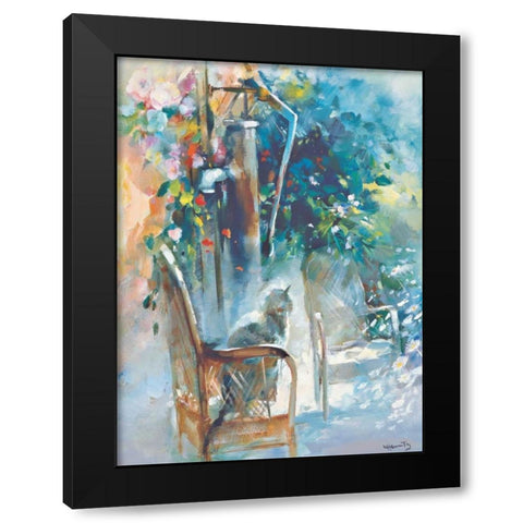 Restful garden Black Modern Wood Framed Art Print by Haenraets, Willem