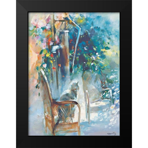 Restful garden Black Modern Wood Framed Art Print by Haenraets, Willem
