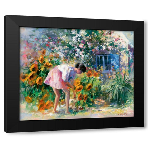 Romantica uno Black Modern Wood Framed Art Print by Haenraets, Willem