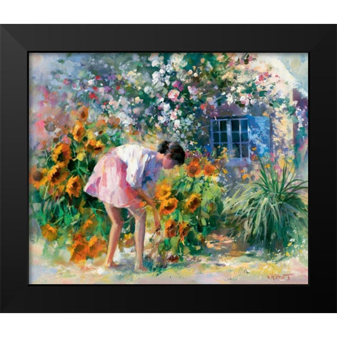 Romantica uno Black Modern Wood Framed Art Print by Haenraets, Willem