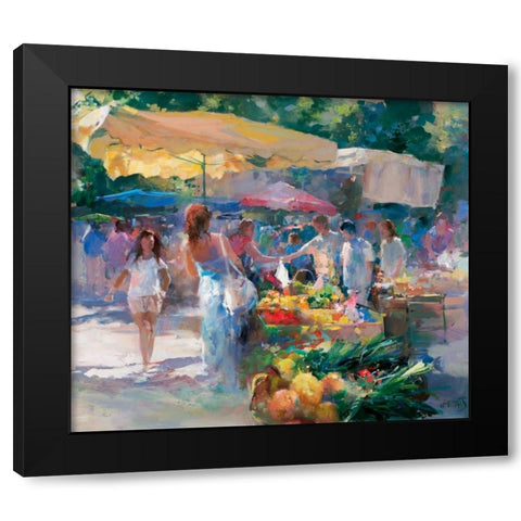 Market Tuni Black Modern Wood Framed Art Print by Haenraets, Willem