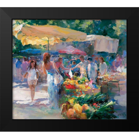 Market Tuni Black Modern Wood Framed Art Print by Haenraets, Willem