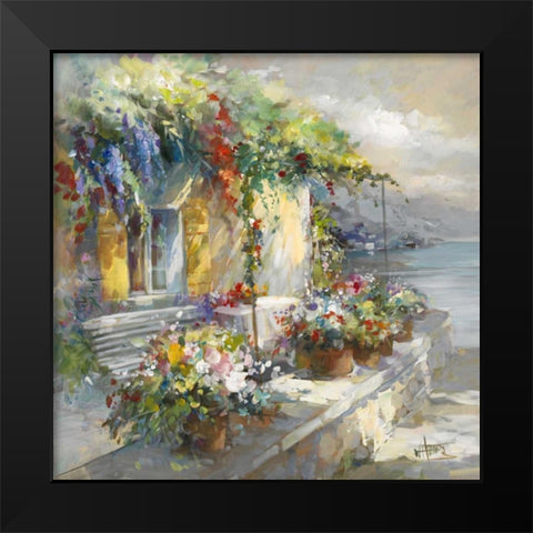 Veranda at sea Black Modern Wood Framed Art Print by Haenraets, Willem