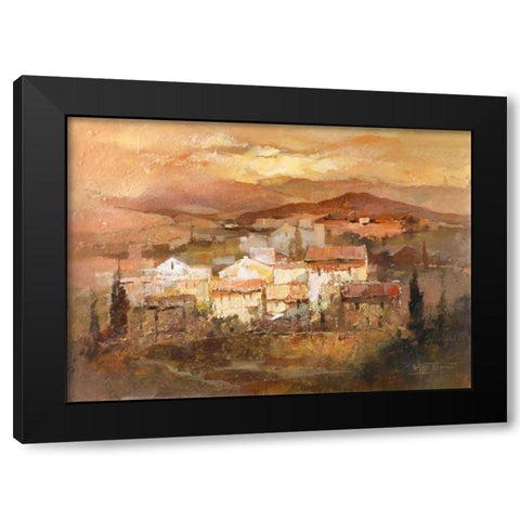 Italian village II Black Modern Wood Framed Art Print with Double Matting by Haenraets, Willem