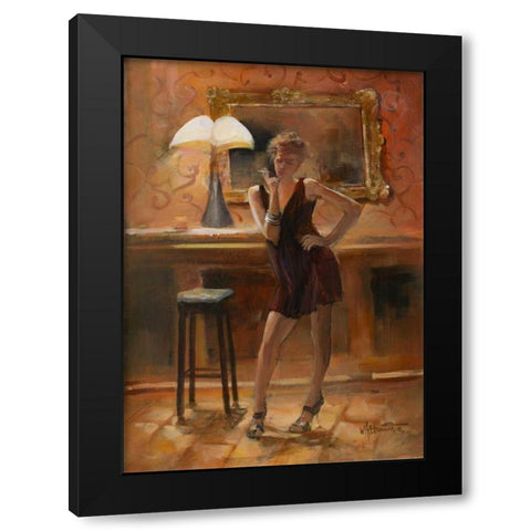 Relaxing at home Black Modern Wood Framed Art Print with Double Matting by Haenraets, Willem