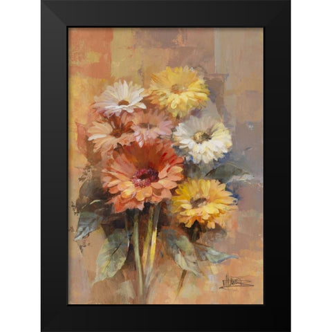 Floral bouquet II Black Modern Wood Framed Art Print by Haenraets, Willem