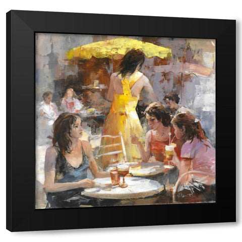 Market Black Modern Wood Framed Art Print by Haenraets, Willem