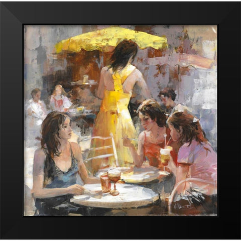 Market Black Modern Wood Framed Art Print by Haenraets, Willem