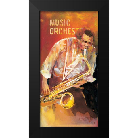 Jazz 2 Black Modern Wood Framed Art Print by Haenraets, Willem