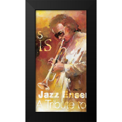 Jazz 3 Black Modern Wood Framed Art Print by Haenraets, Willem