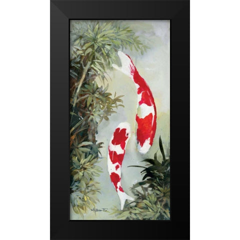 Koi 2 Black Modern Wood Framed Art Print by Haenraets, Willem