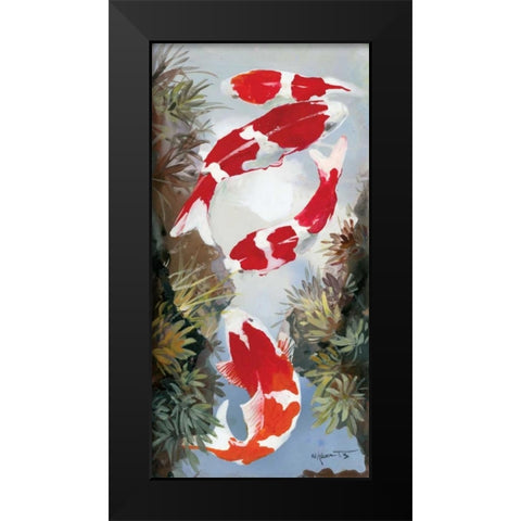 Koi 4 Black Modern Wood Framed Art Print by Haenraets, Willem